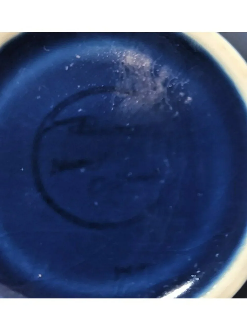 Vtg Nancy Calhoun Stoneware Sapphire Blue Sugar Bowl & Creamer No Lid
